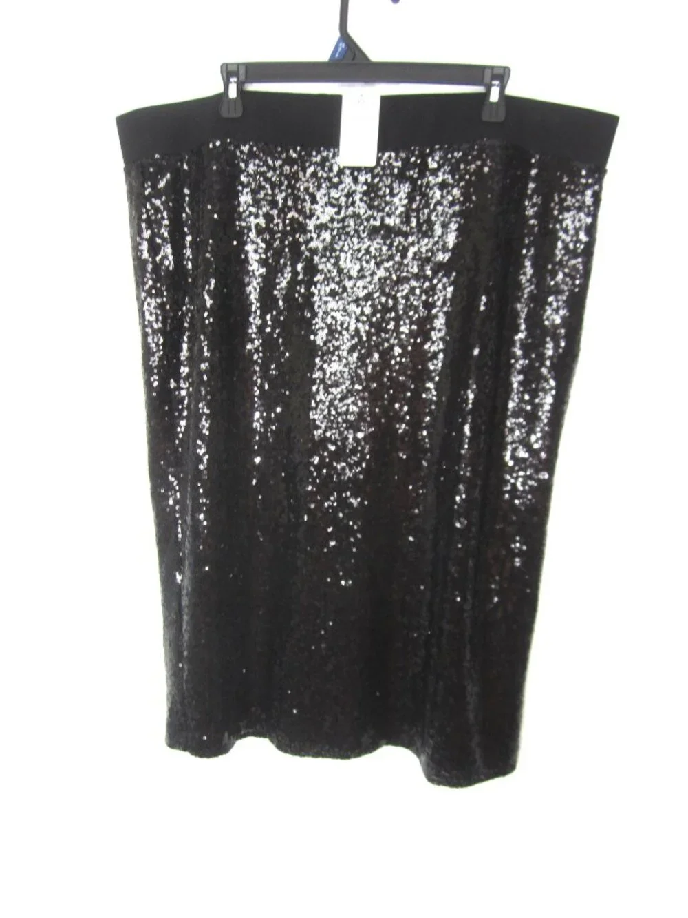 Torrid NEW Size 3X 3 22 24 Black Stretch Midi Sequin Pencil Skirt Lined Knee Lng